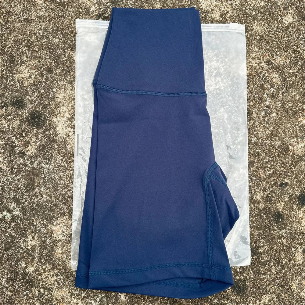 High Waist Yoga Shorts For Women Seamless Pocket Training