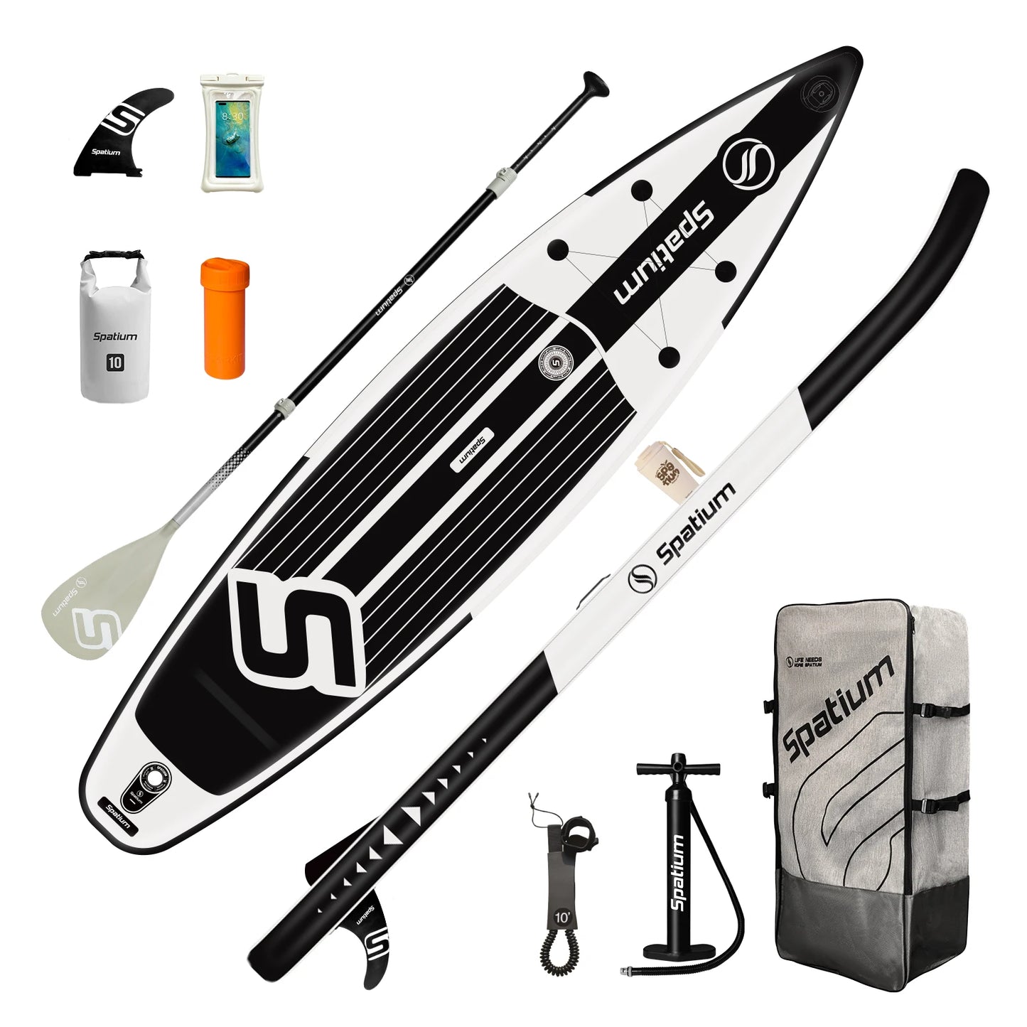 Spatium Touring Inflatable Stand Up Paddle Board Set With Pump
