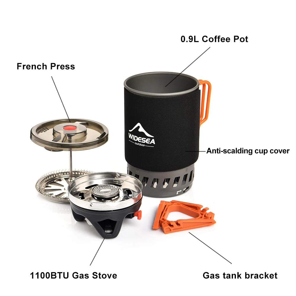 Widesea Camping Cooking System Heat Exchanger Stove