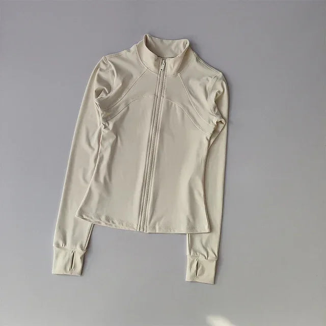 Skin Of Skin Womens Zippered Sports Jacket Yoga Coat