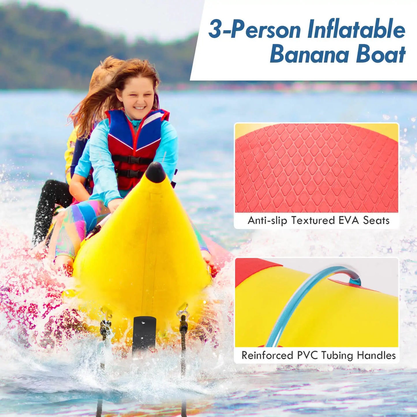 MULTIGOT Inflatable Banana Boat For Water Sports With Electric Pump