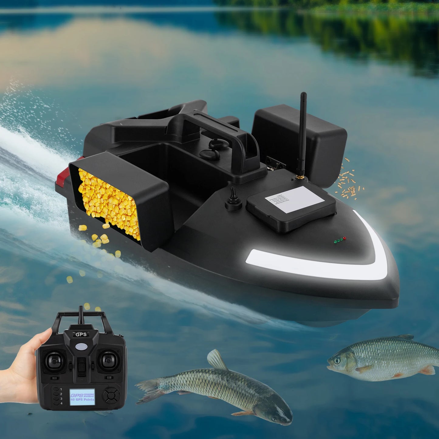 Rechargeable Fishing Bait Boat 500m Remote Control GPS Fish Finder