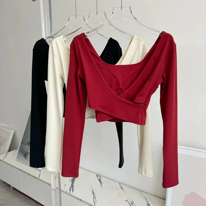 CN Yoga Chest Pad Cross Back Slim Fit Breathable Women