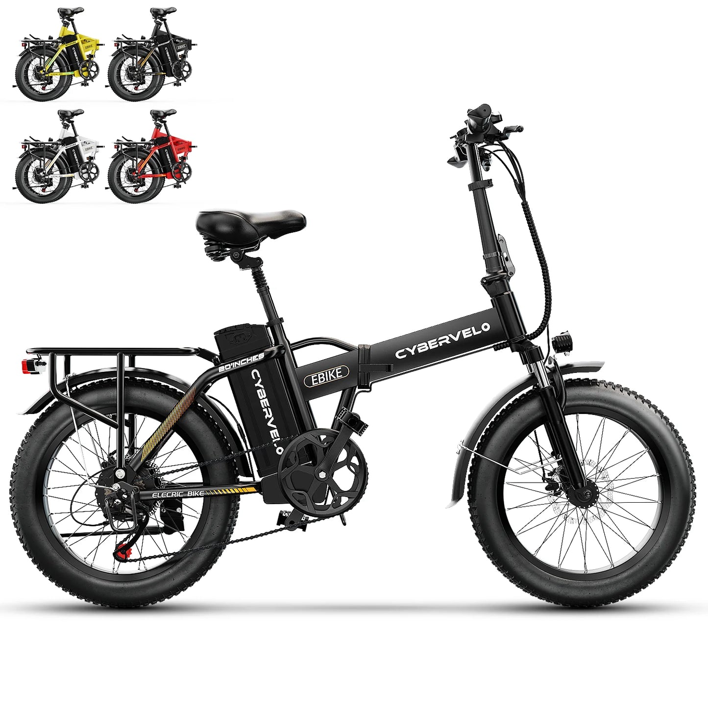Cybervelo 1000W Folding Electric Bike 48V 20Ah Fat Tire