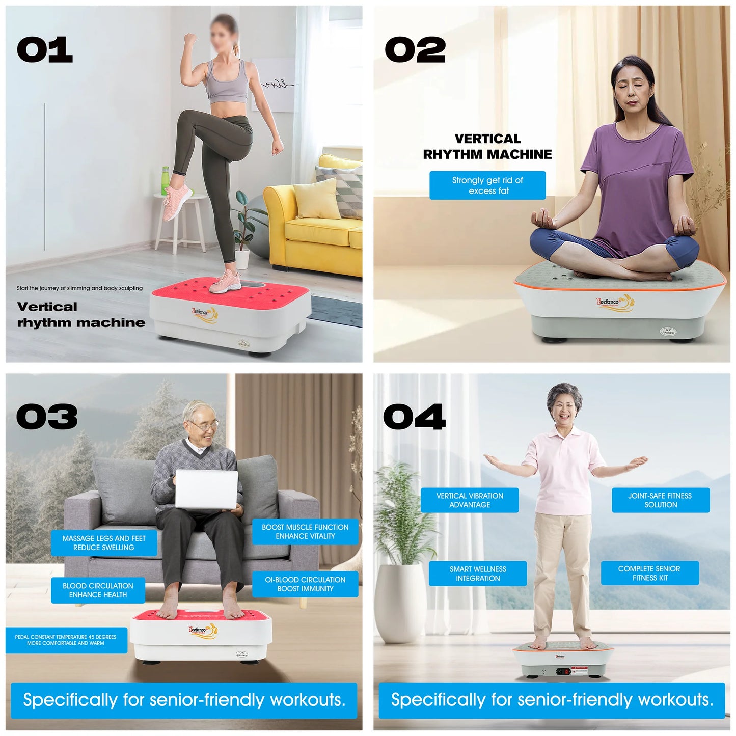 Jeefanco Vertical Vibration Plate Home Fitness System