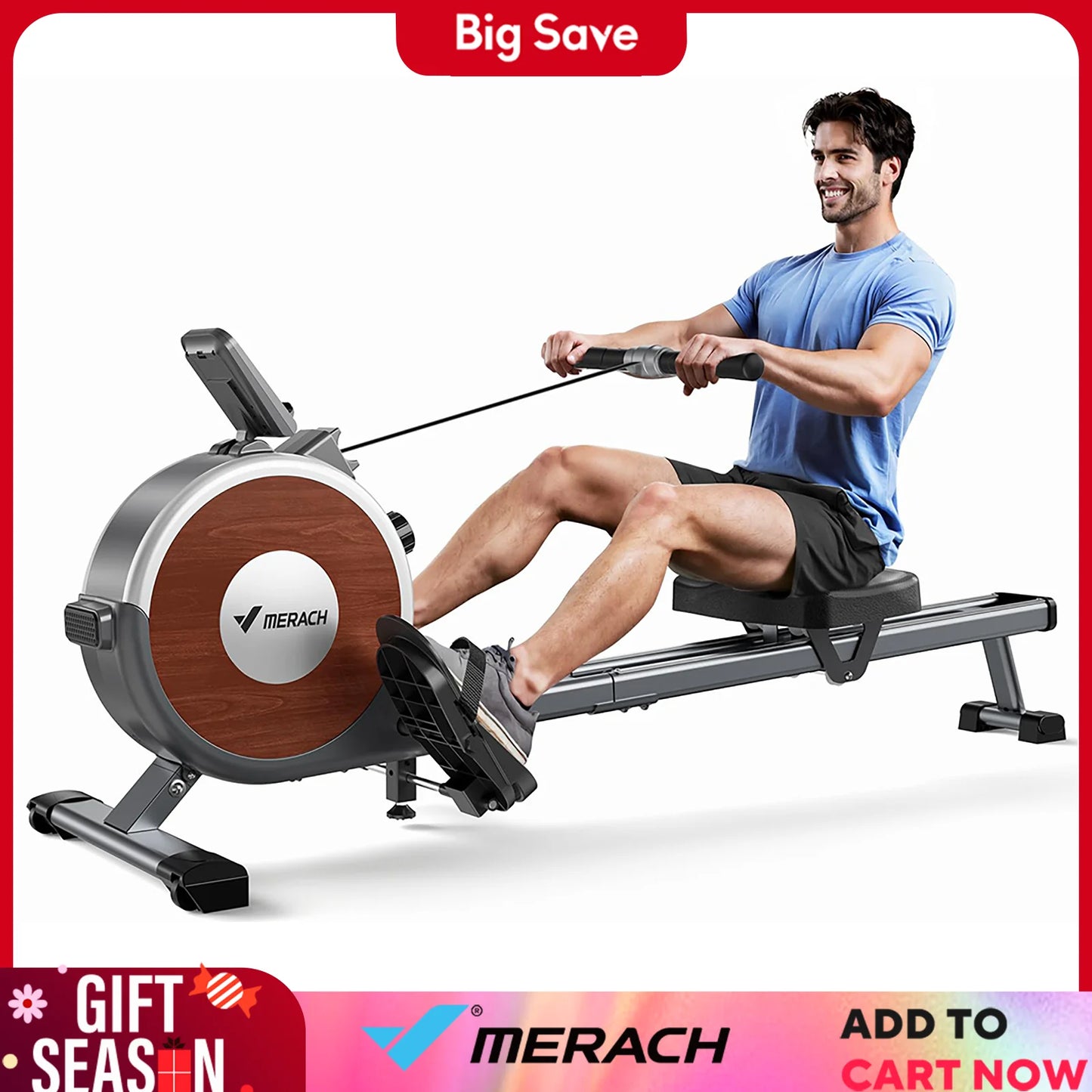 MERACH Magnetic Rowing Machine R02 For Home With 16 Levels