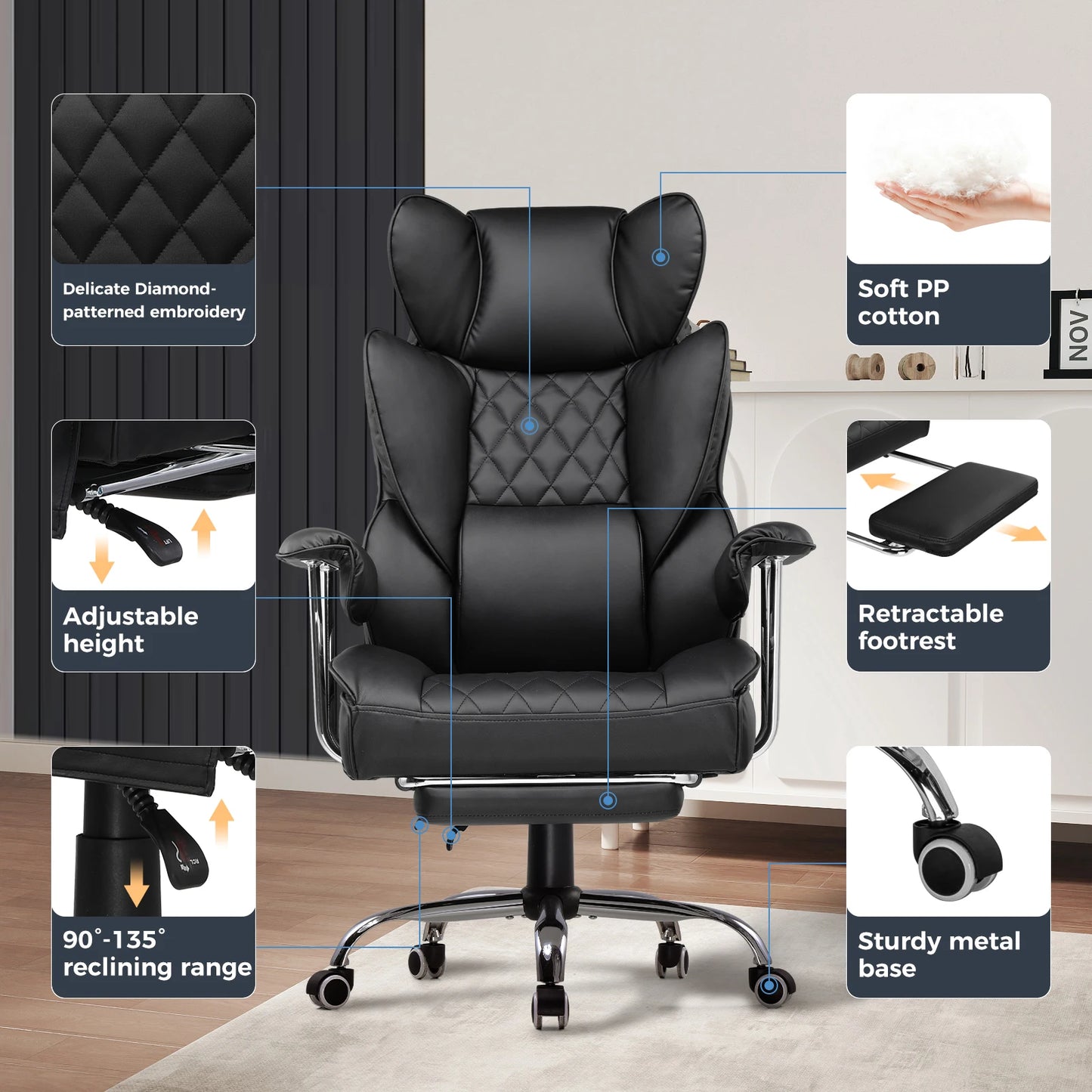 COMHOMA Big And Tall Gaming Chair With Pocket Spring