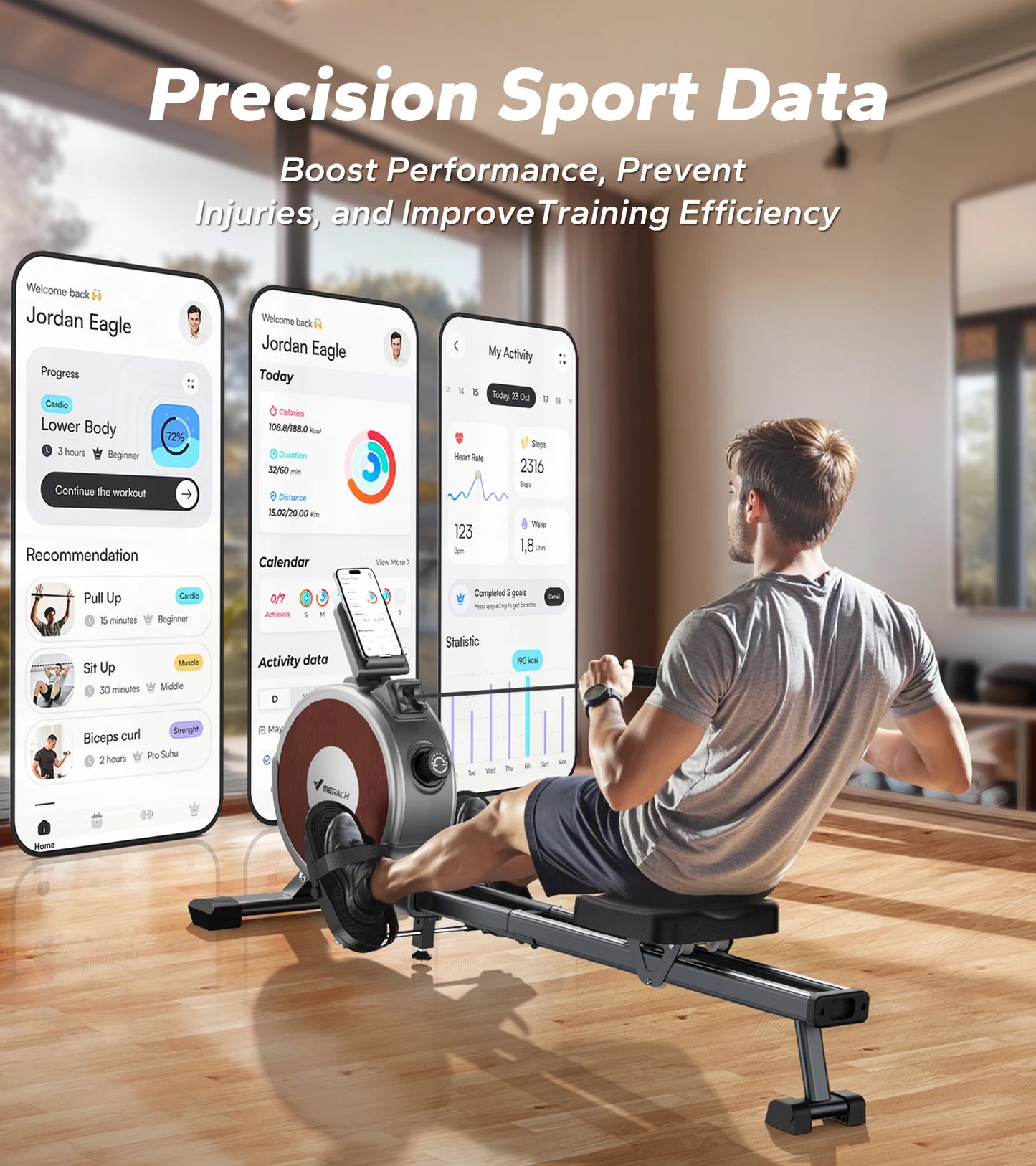 MERACH Magnetic Rowing Machine R02 For Home With 16 Levels