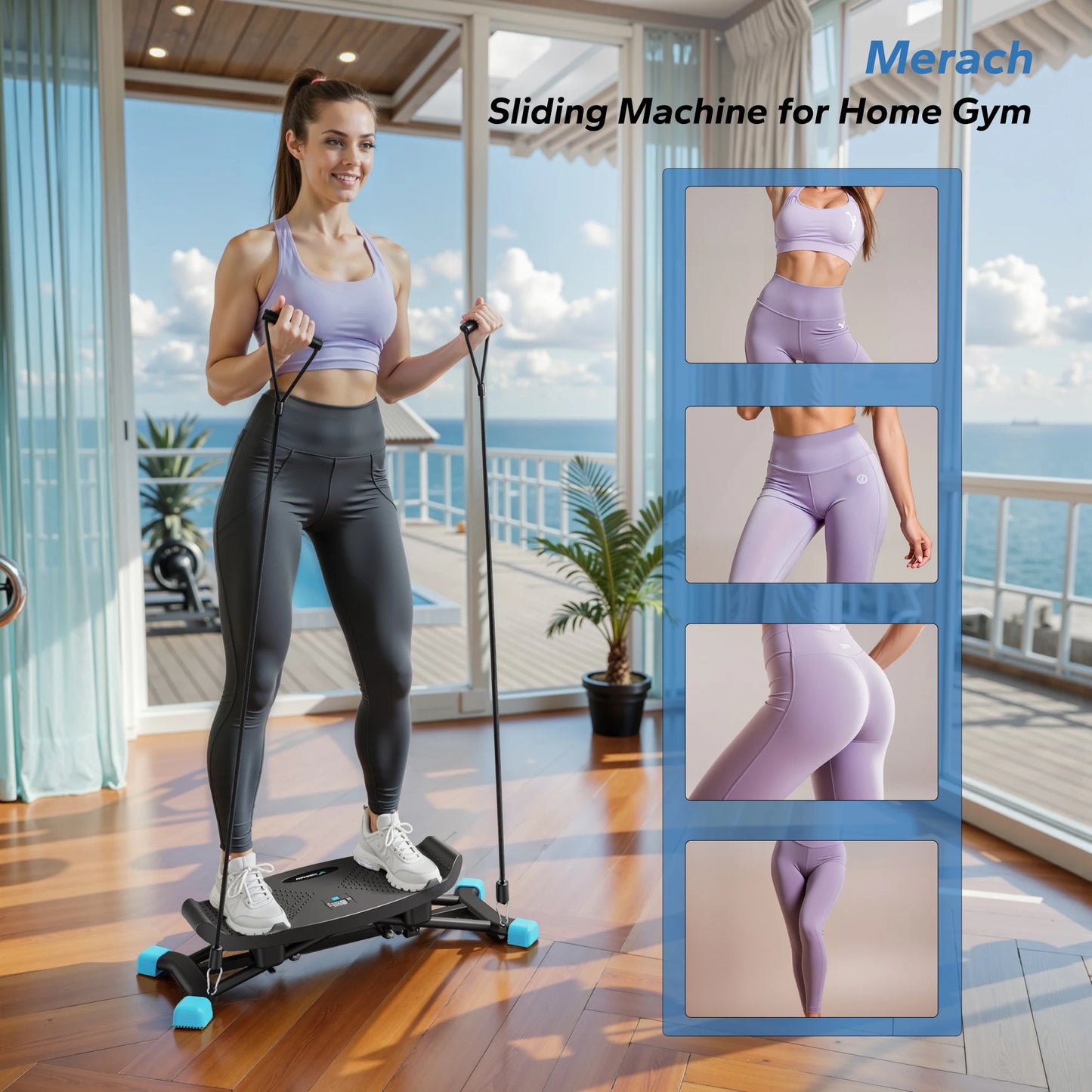 MERACH Ski Machine Simulated Ski Training Equipment
