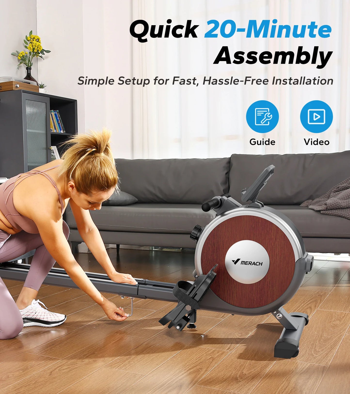 MERACH Magnetic Rowing Machine R02 For Home With 16 Levels