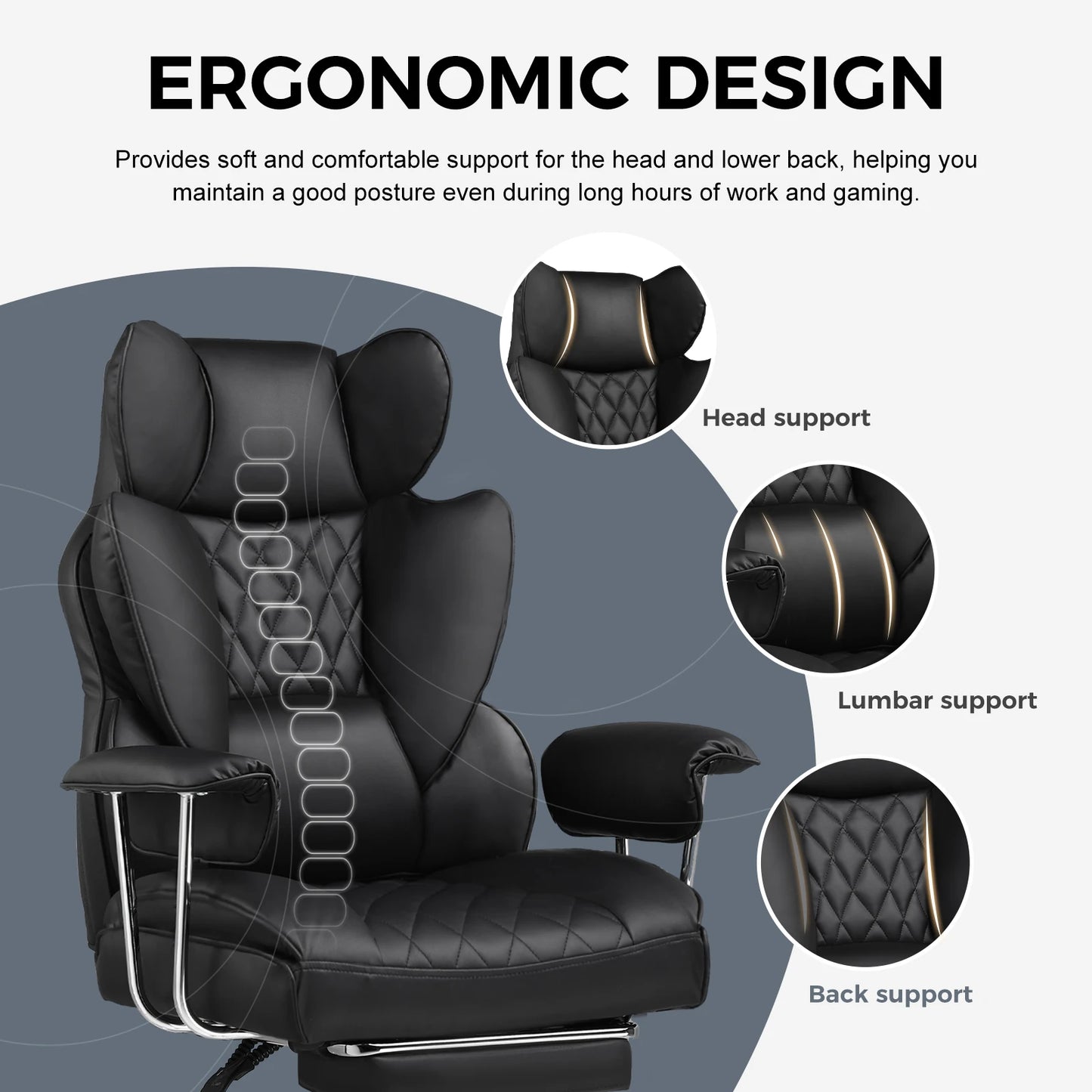 COMHOMA Big And Tall Gaming Chair With Pocket Spring