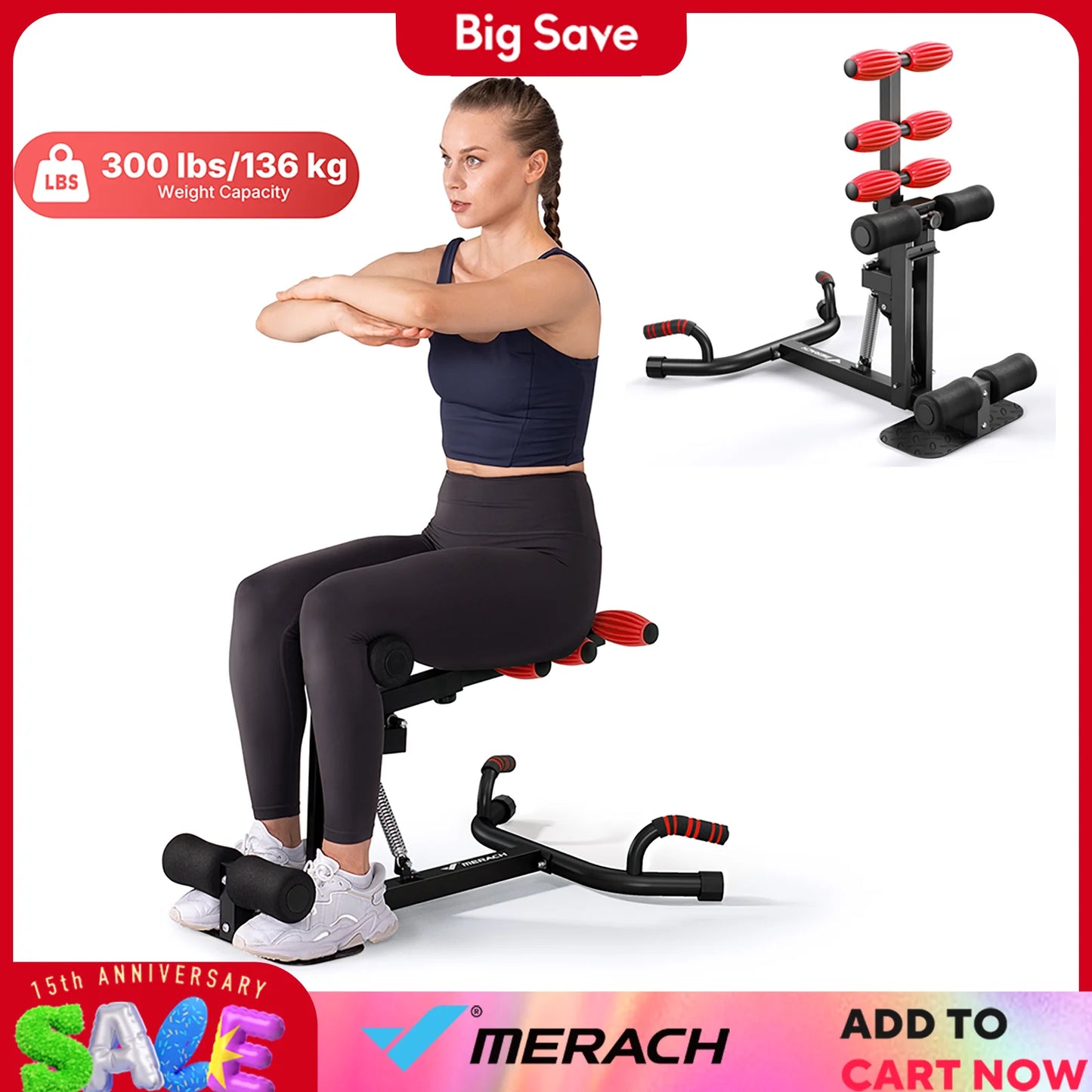 MERACH Deep Squat Machine Glutes Trainer for Legs Core Workout
