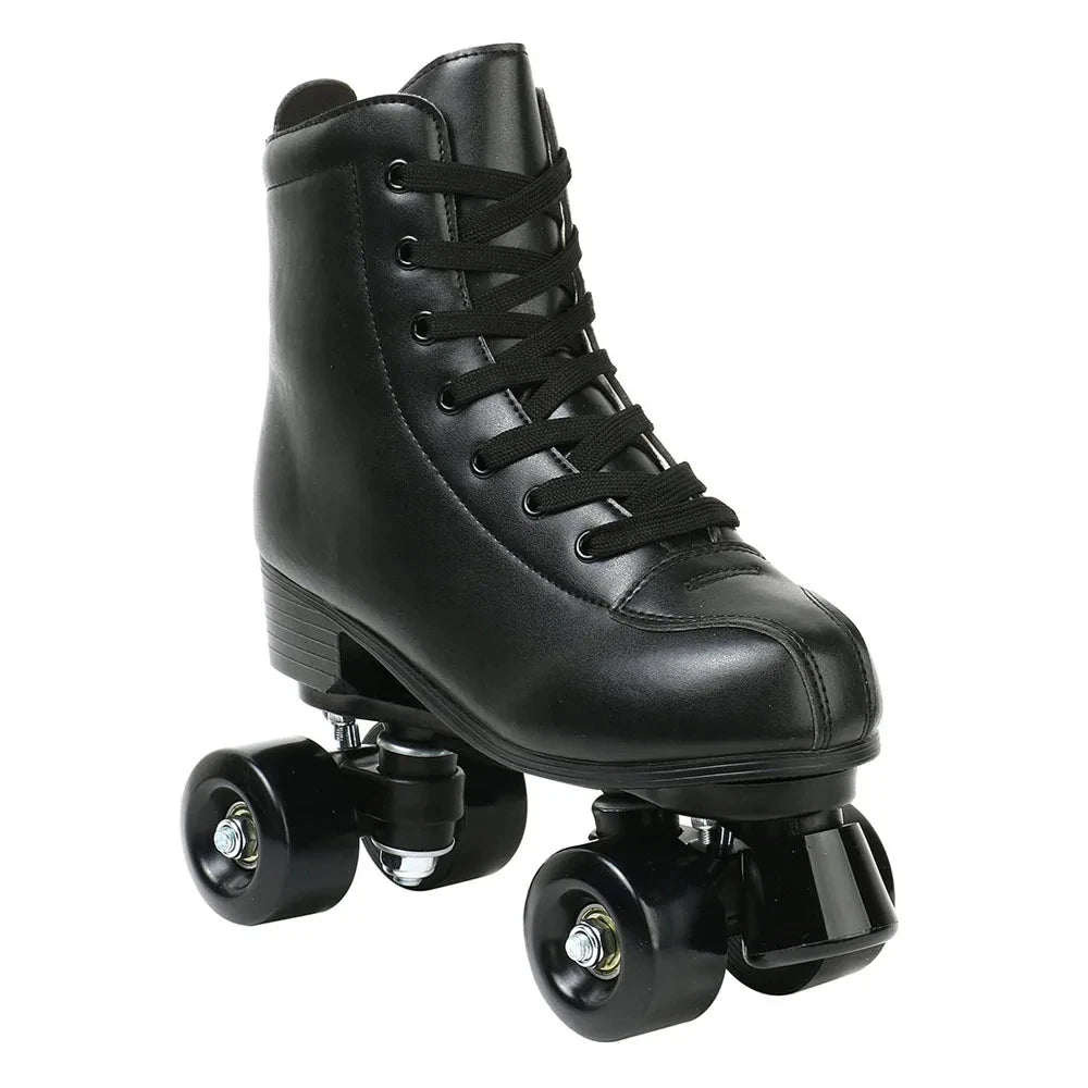 YYW Flashing Roller Skates PU Leather Inline Quad Sneakers