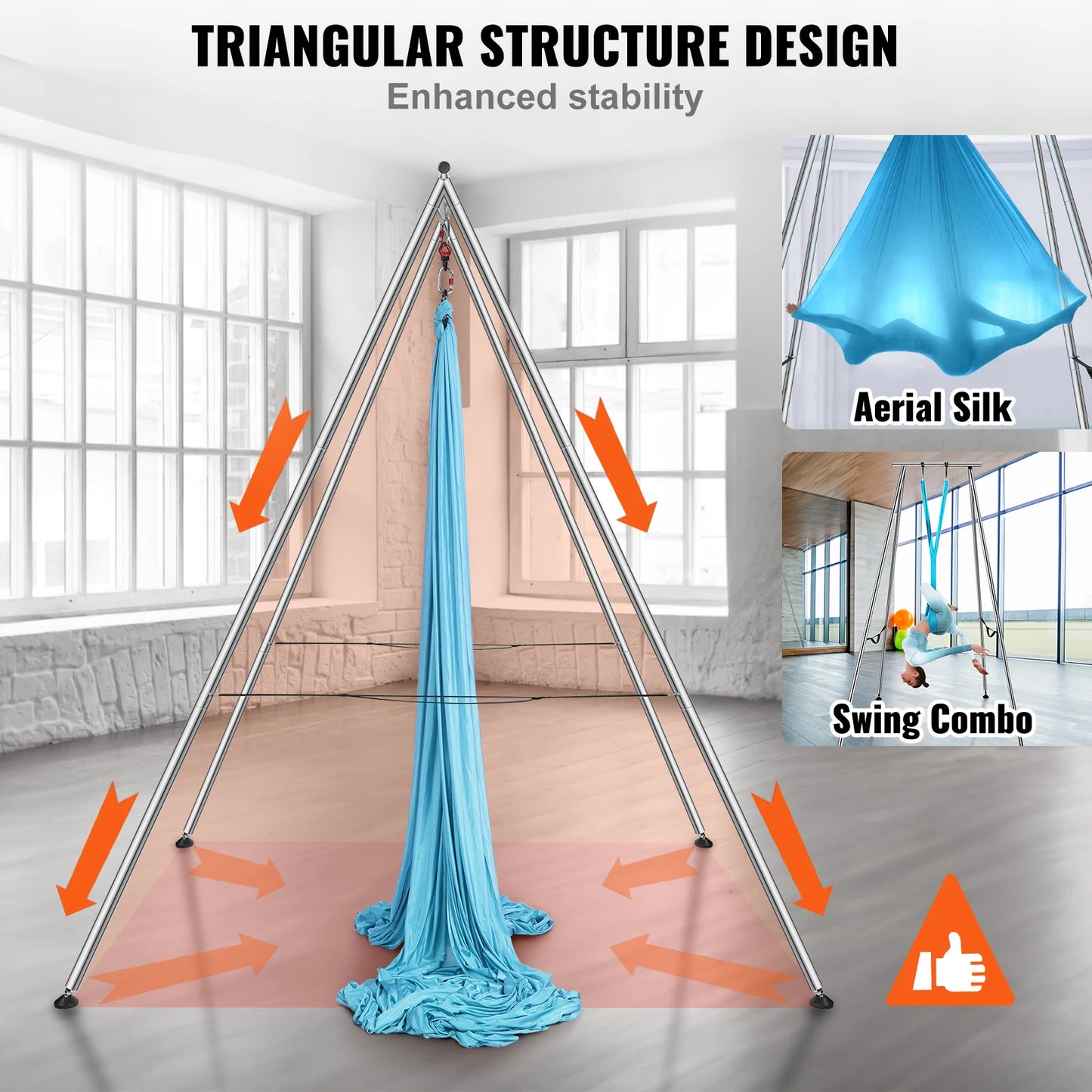 SucceBuy Aerial Yoga Frame And Hammock Stand Indoor Outdoor