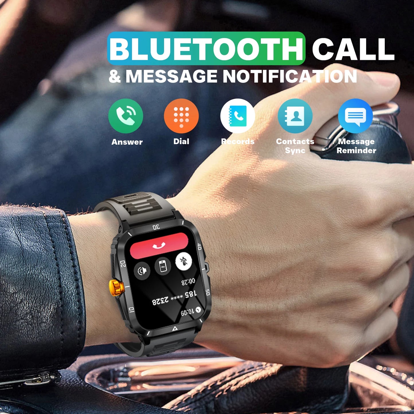 EIGIIS Smartwatch KT71 3ATM Waterproof IPS Screen Bluetooth