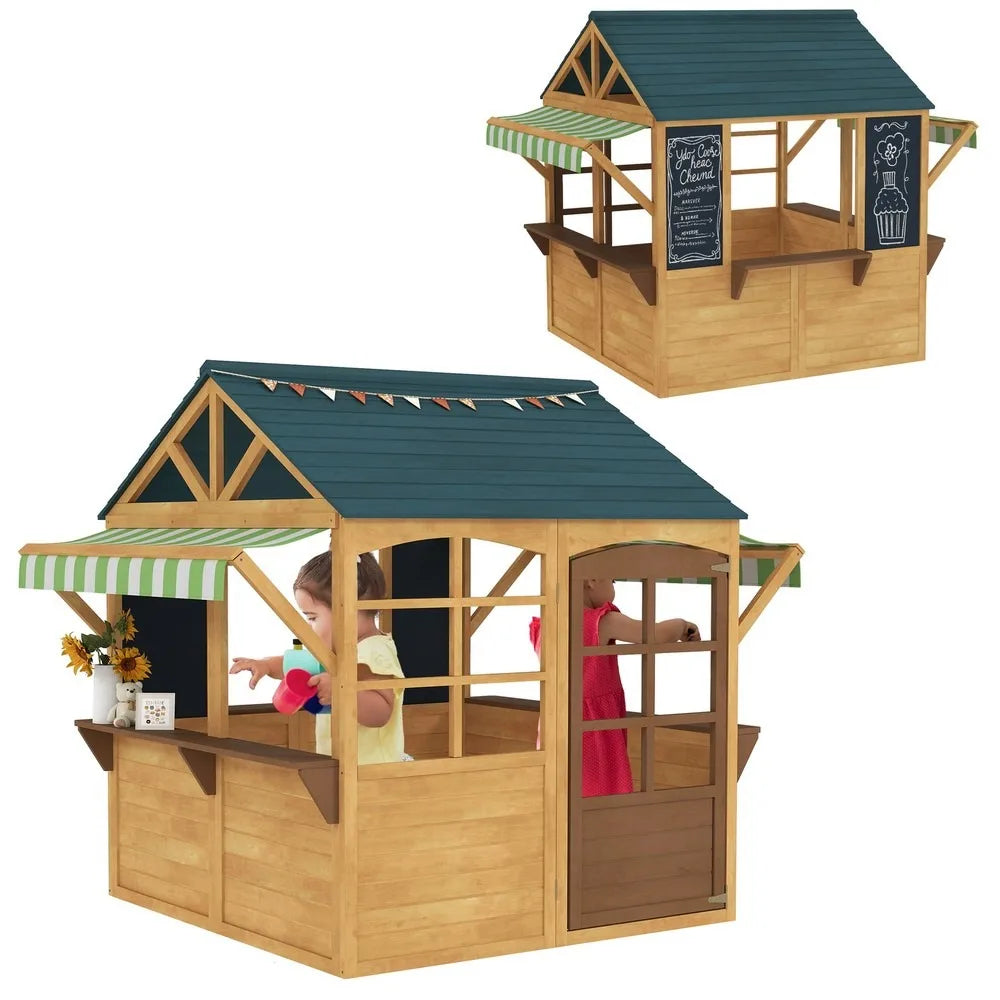 Outdoor Foldable Cottage Playhouse for Kids with Breezy Windows