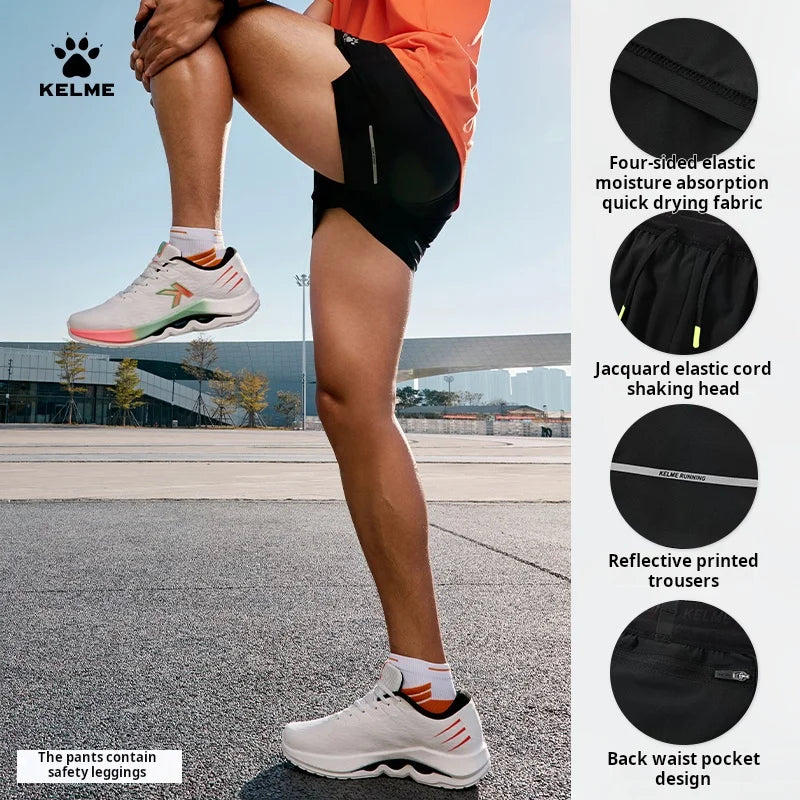 Kelme Mens Running Shorts Moisture Wicking Quick Drying