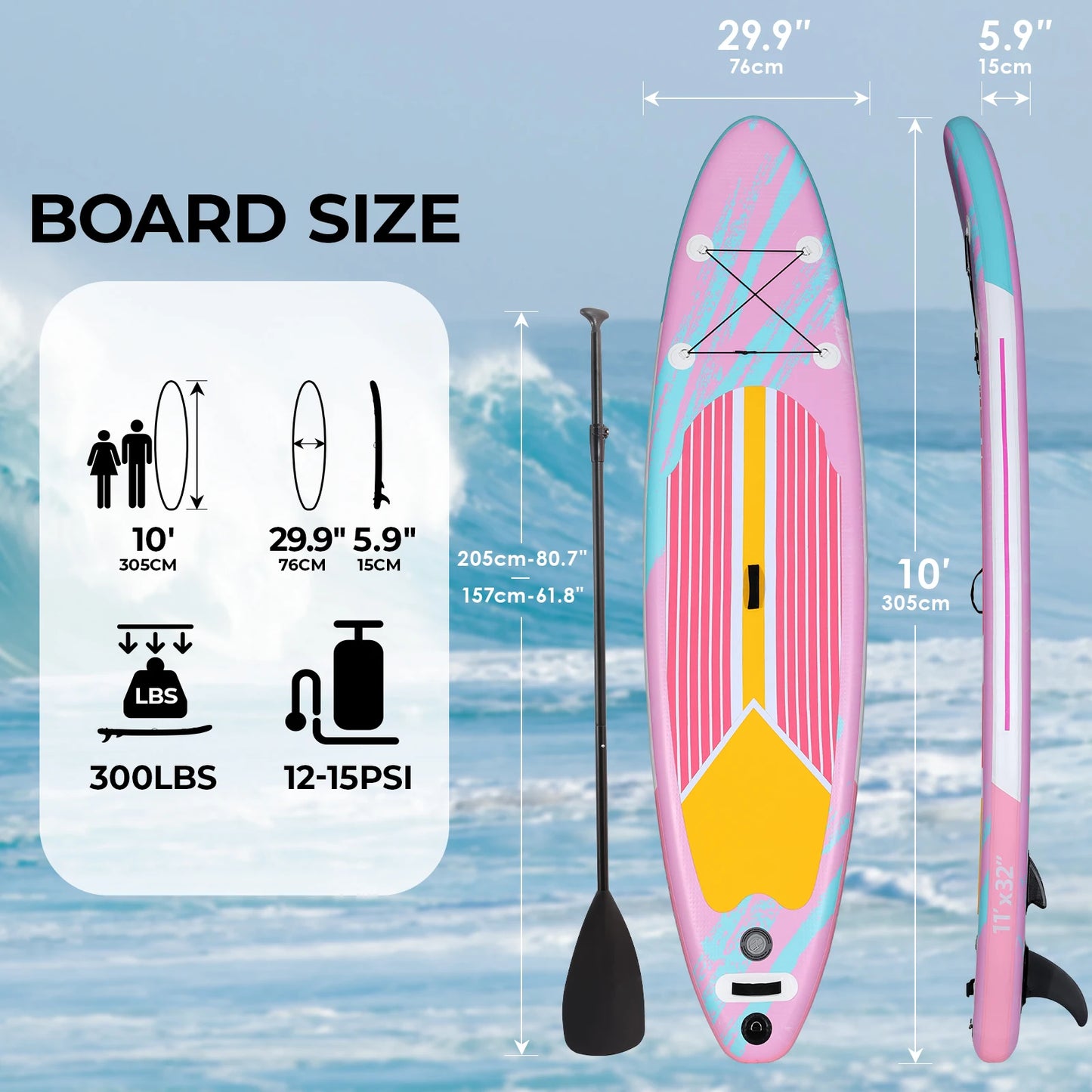 Inflatable Stand Up Paddle Board With Anti Slip EVA Deck