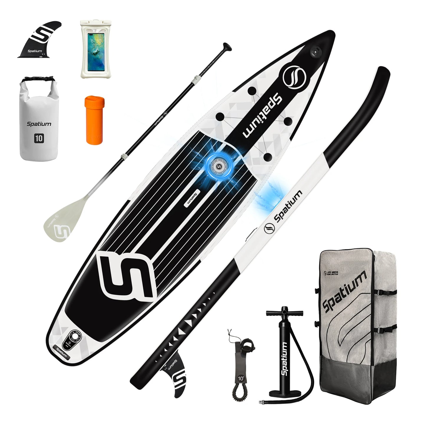 Spatium Touring Inflatable Stand Up Paddle Board Set With Pump
