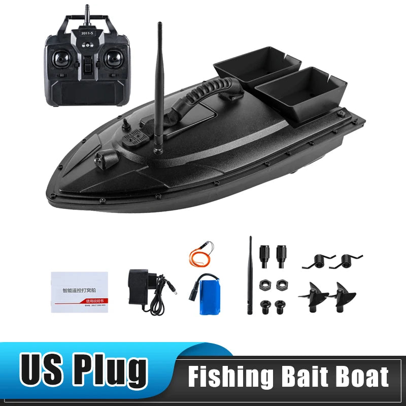 Flytec US Plug Remote Control Bait Boat 500m Dual Motor Fish Finder LED