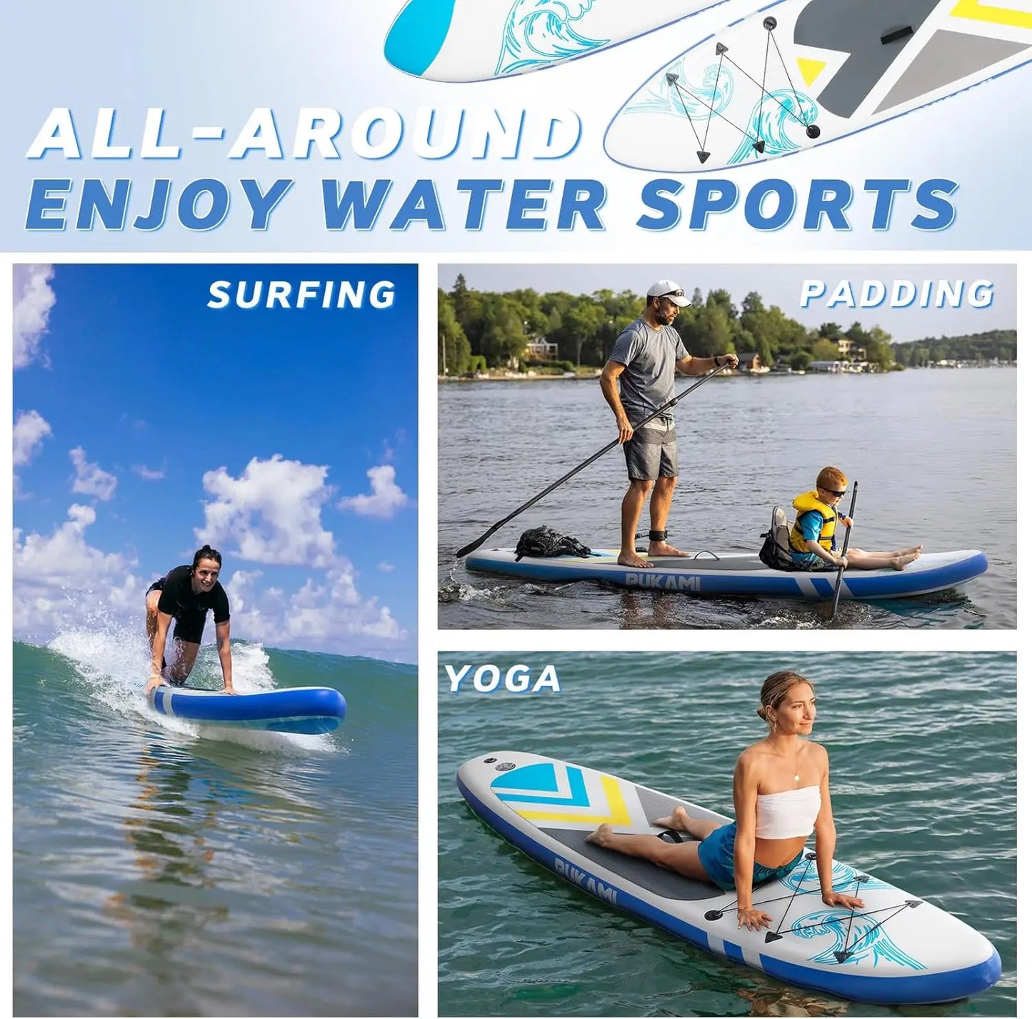 XMSJ Inflatable Paddle Board For Adults Premium Carry Bag