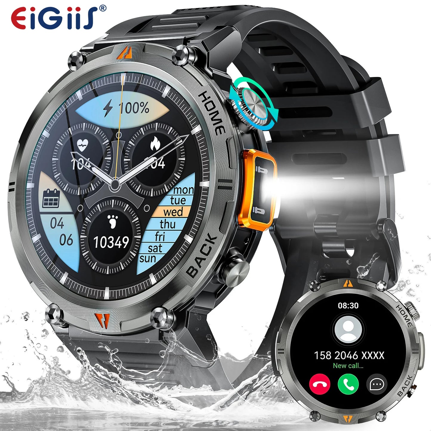EIGIIS KE3 Bluetooth Smartwatch Men Full Touch Screen