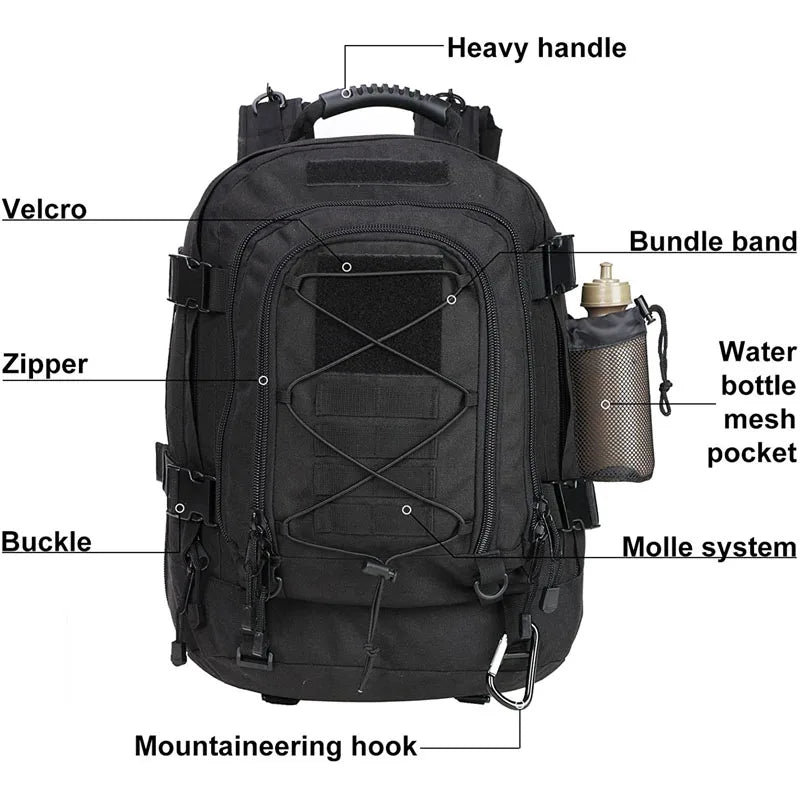 LQARMY Military Tactical Backpack with Molle System for Outdoors