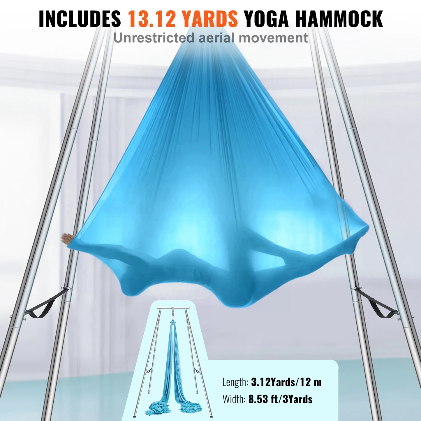 SucceBuy Aerial Yoga Frame And Hammock Stand Indoor Outdoor