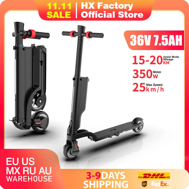 HX X6 Foldable Electric Scooter 350W 25kmh For Adults