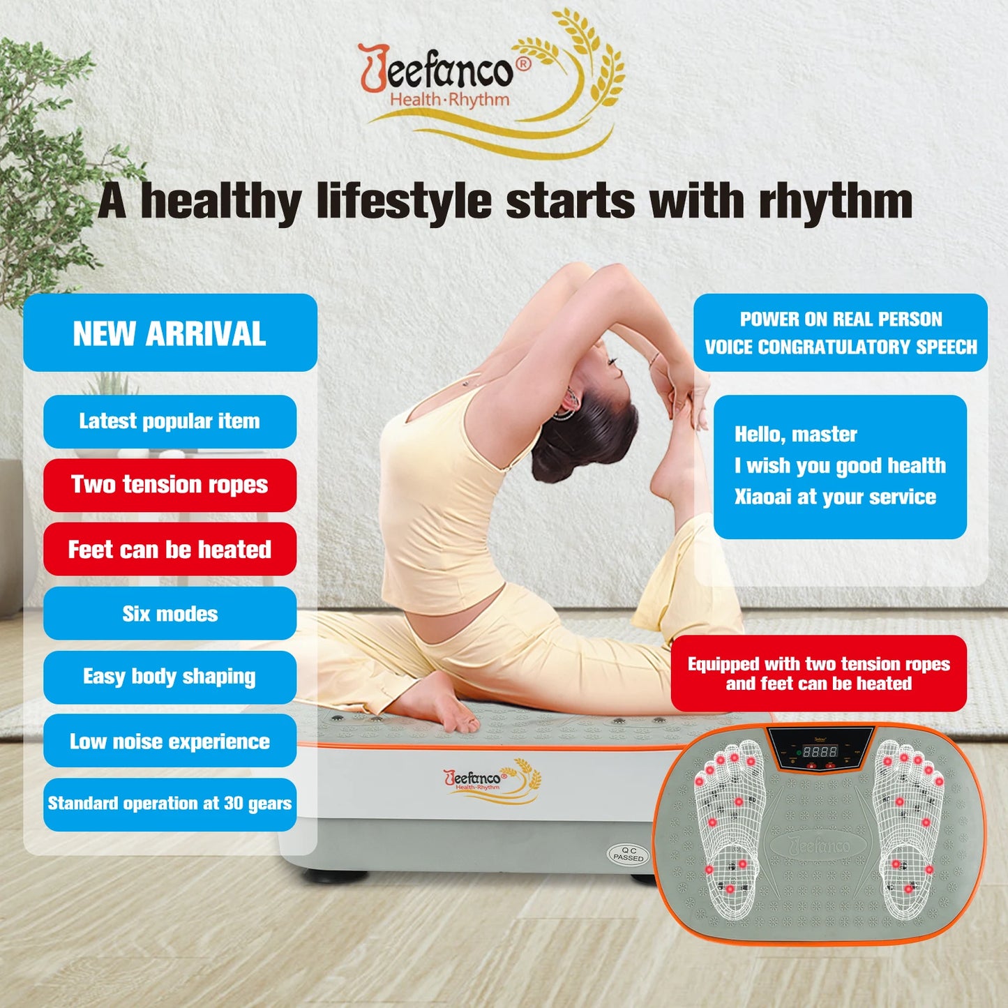 Jeefanco Vibration Plate Seniors Teens Fitness Machine