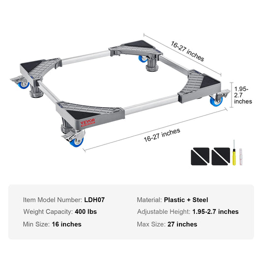SucceBuy 400 Lbs Mini Fridge Stand Mover With Adjustable Mobile Base Wheels