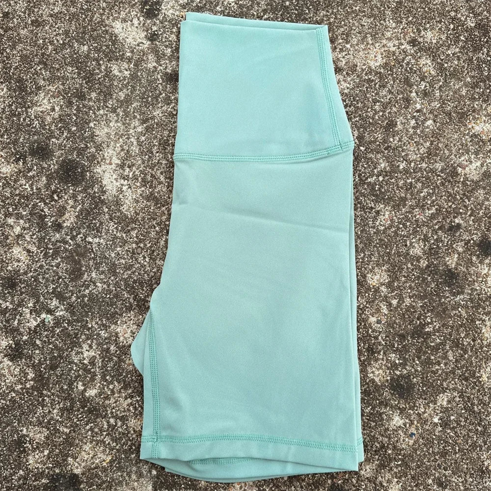 High Waist Yoga Shorts For Women Seamless Pocket Training