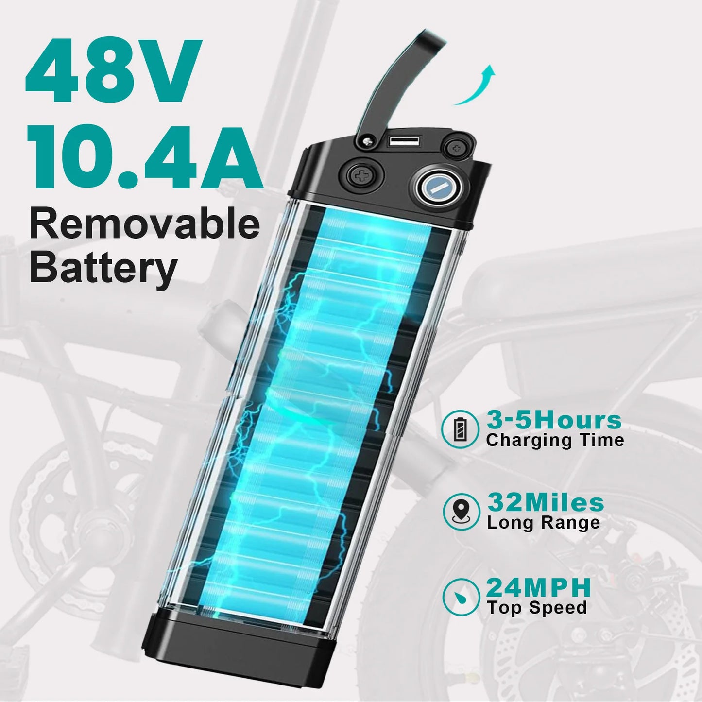 LELEKUAIC Folding Electric Bike 500W Battery Range Pro