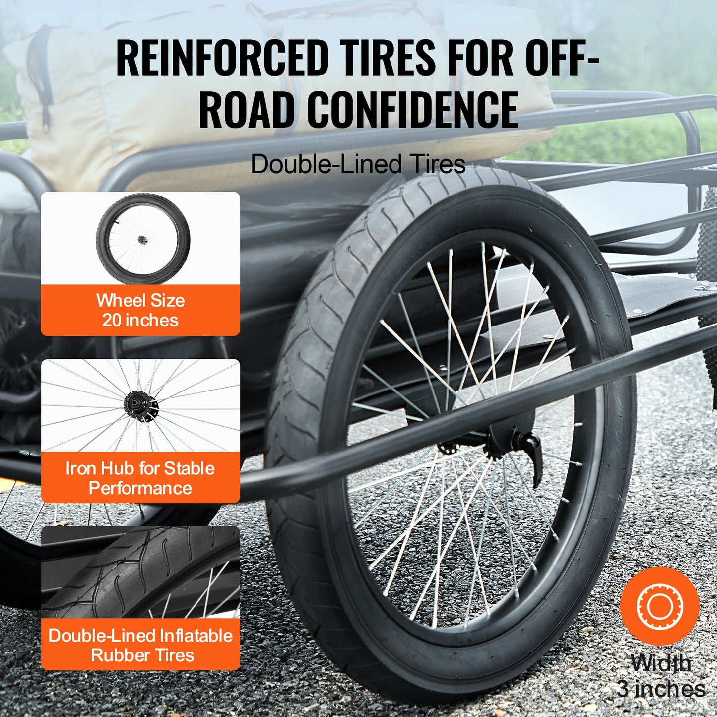 275 Lbs Bike Cargo Trailer With Universal Hitch Foldable Cart For Most Bikes 20 Inch Wheels