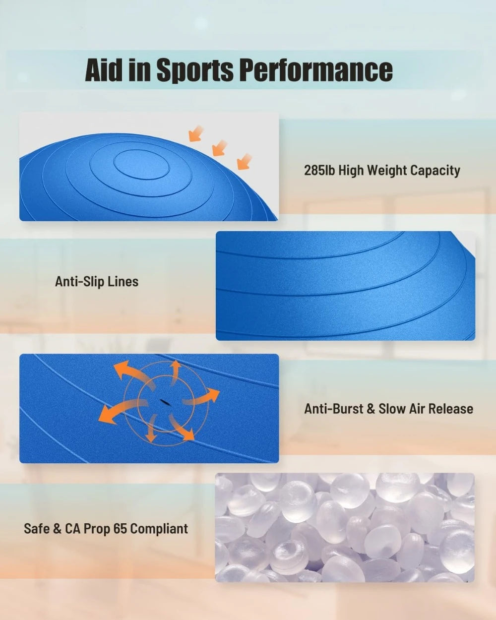 Hign Concerned Yoga Ball Anti Slip Stability Swiss Ball