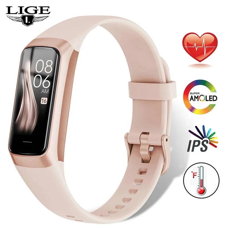 LIGE AMOLED Smartwatch With Heart Rate Monitor Fitness Tracker Waterproof