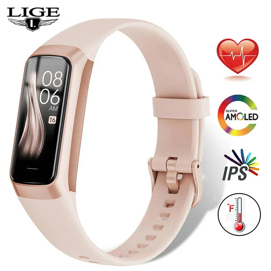LIGE AMOLED Smartwatch With Heart Rate Monitor Fitness Tracker Waterproof