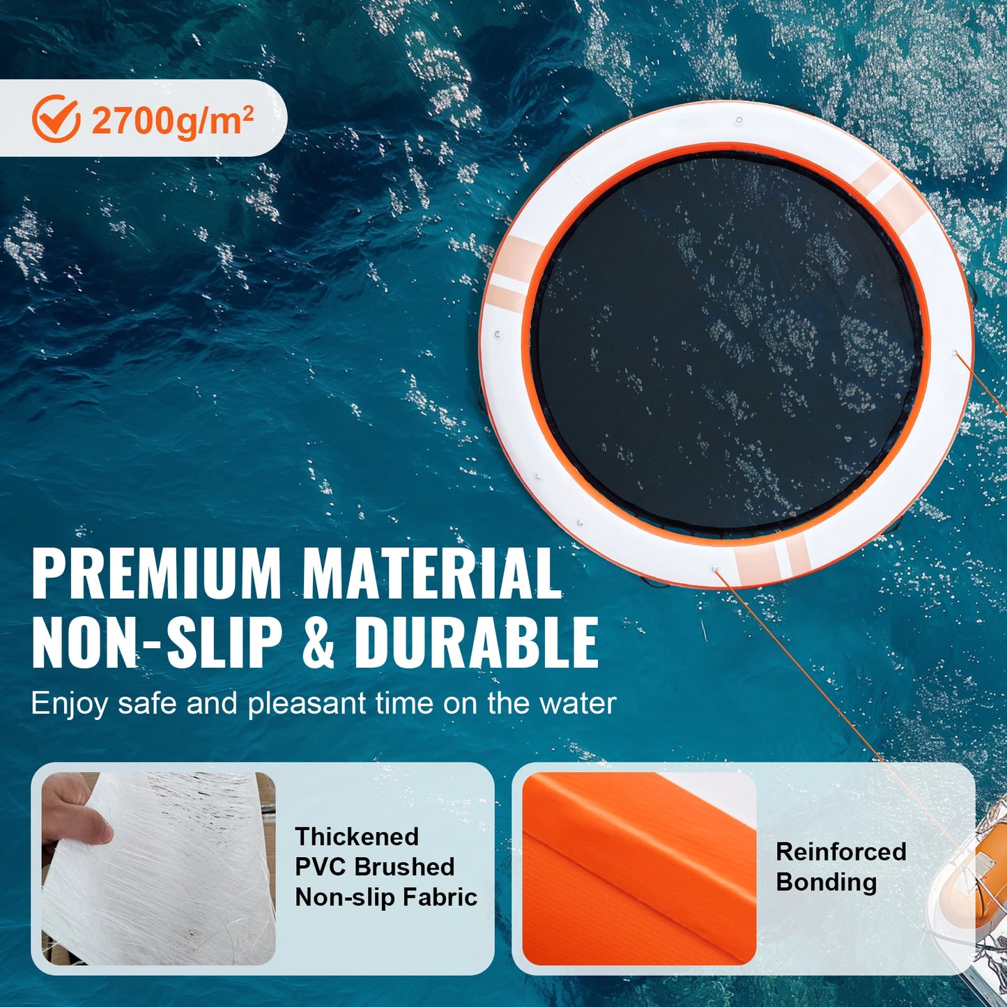 SucceBuy Inflatable Floating Dock Platform Non Slip Detachable Ladder