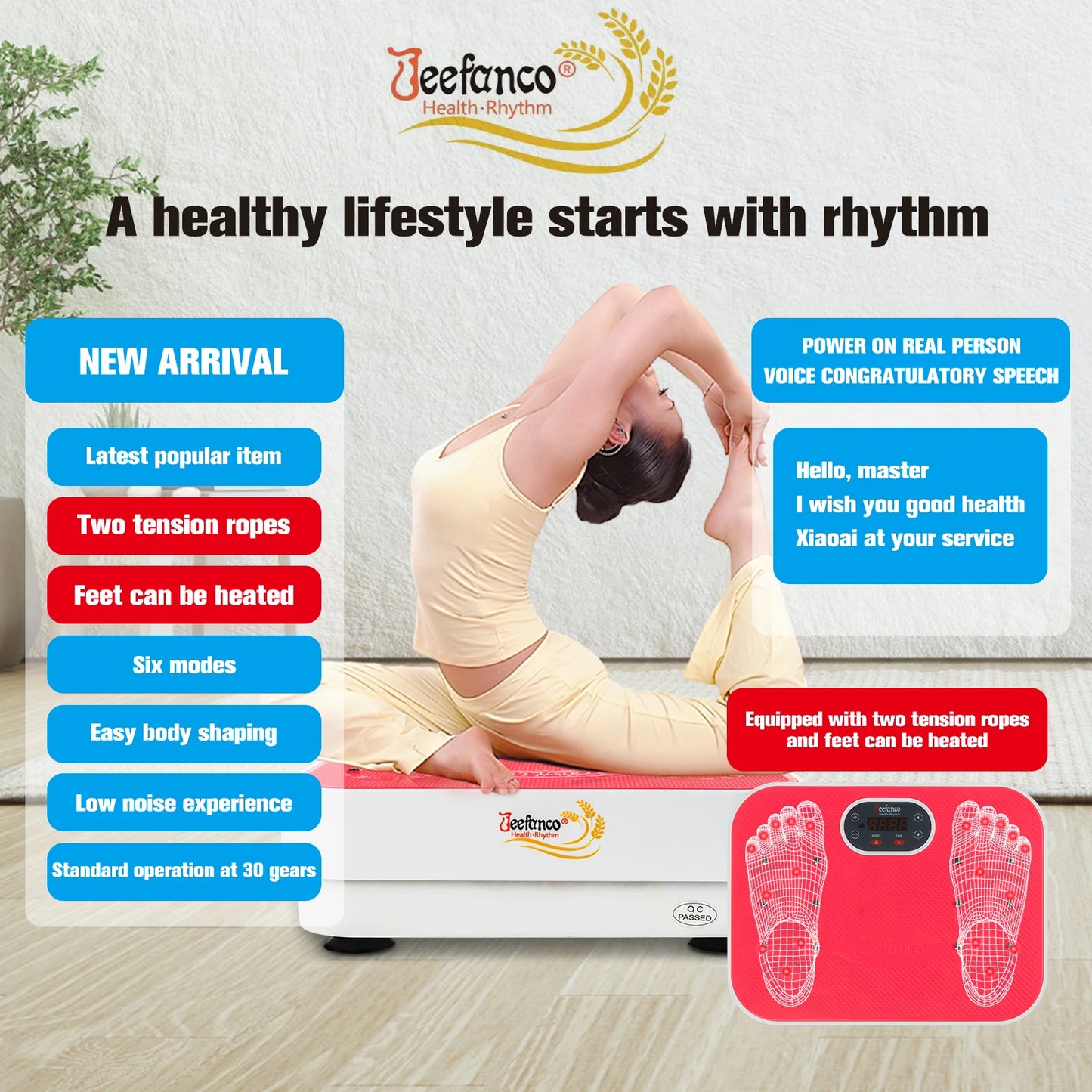 Jeefanco Vertical Vibration Plate Home Fitness System