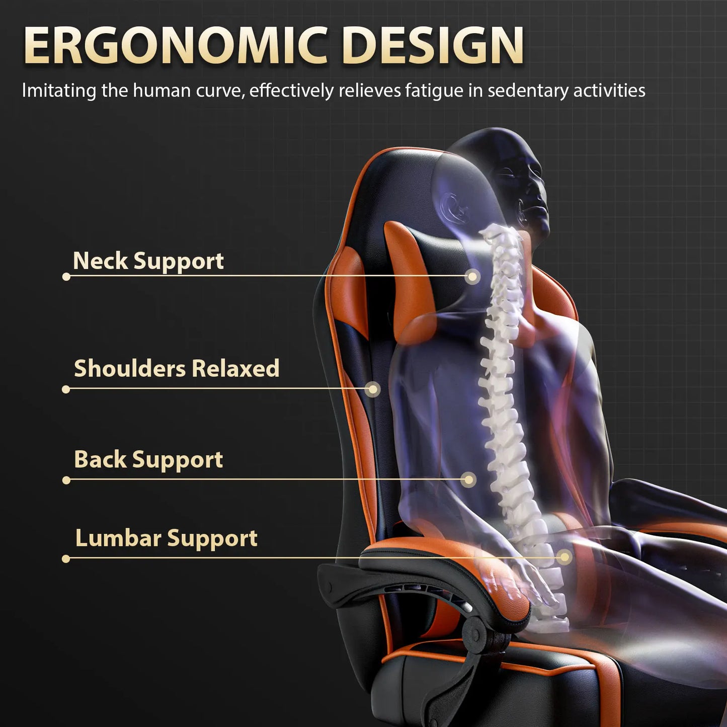 AnYu Furniture Gaming Chair Ergonomic With Footrest