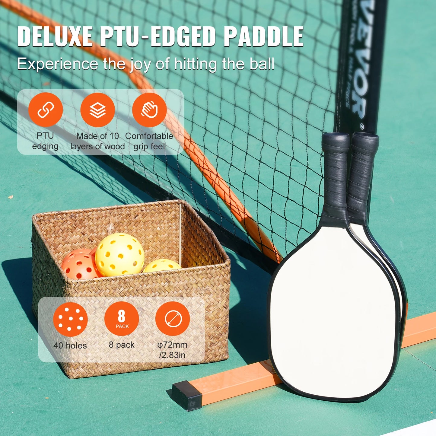 SucceBuy Portable Pickleball Net System Outdoor Full Court Regulation