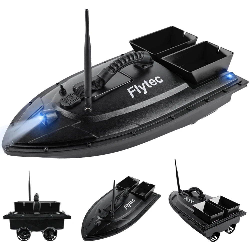 Flytec US Plug Remote Control Bait Boat 500m Dual Motor Fish Finder LED