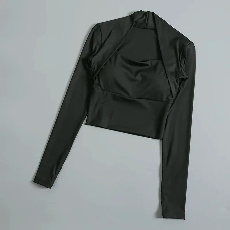 Womens Chest Cushion Long Sleeve Sports Top for Yoga and Gym