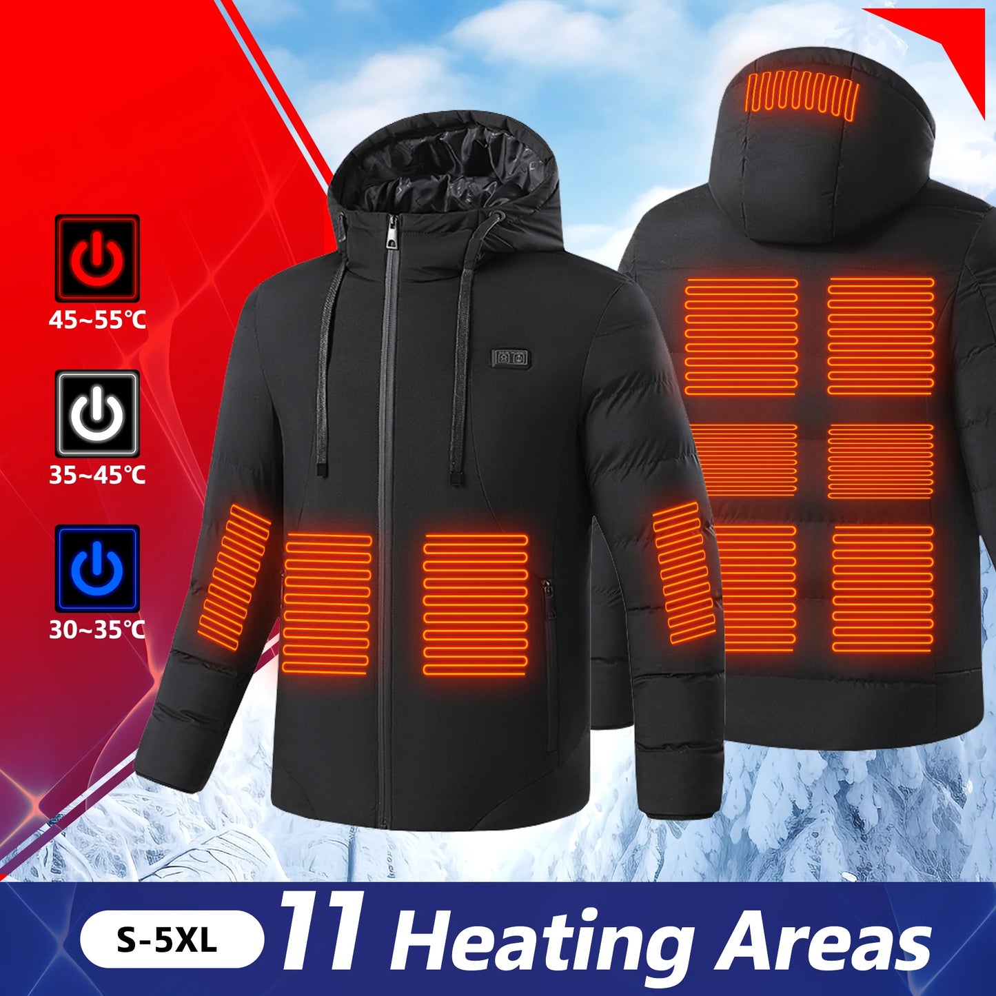 Fujian Heated Jacket With 11 Areas Electric Heating