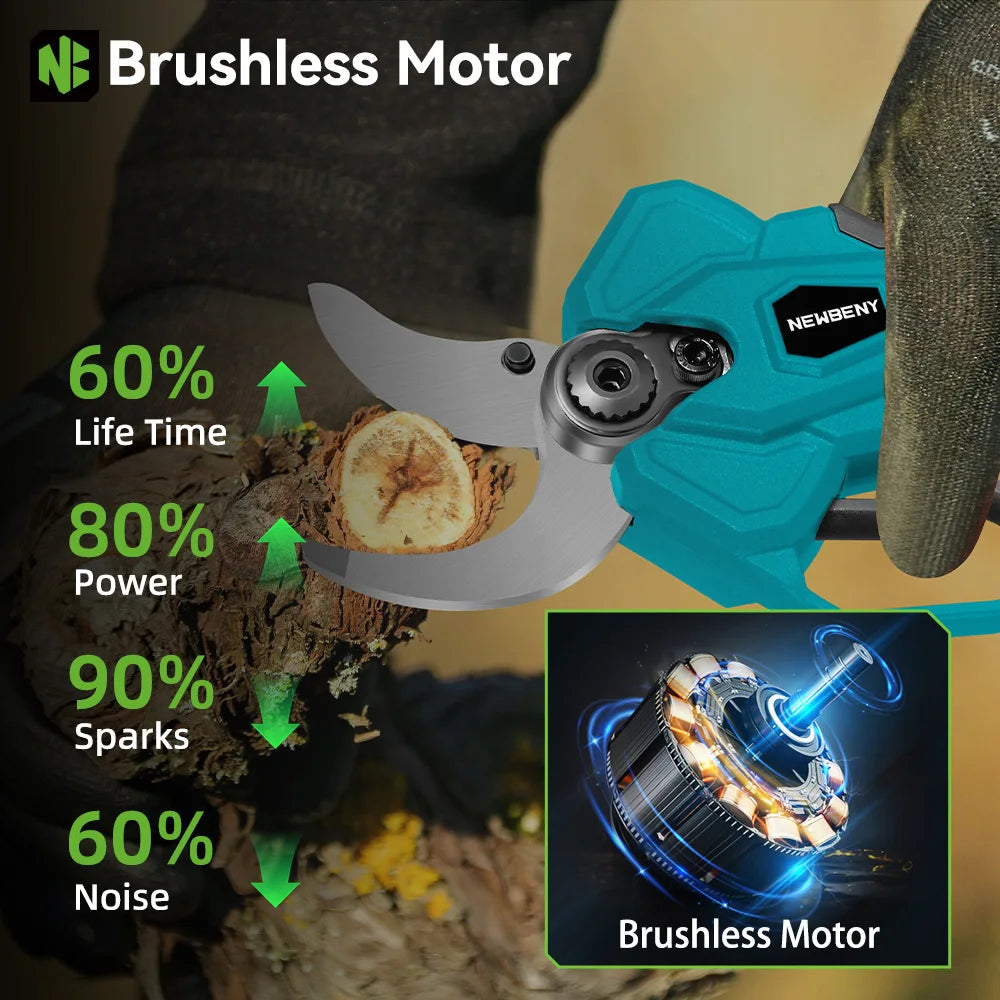 NewBeny Brushless Electric Pruning Shears 45MM For 21V Battery