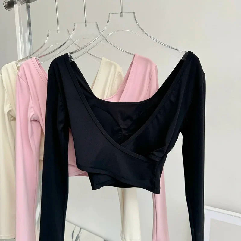 CN Yoga Chest Pad Cross Back Slim Fit Breathable Women