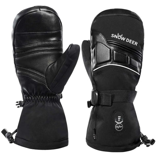 Savior Heat Heated Leather Snowboard Gloves With Battery