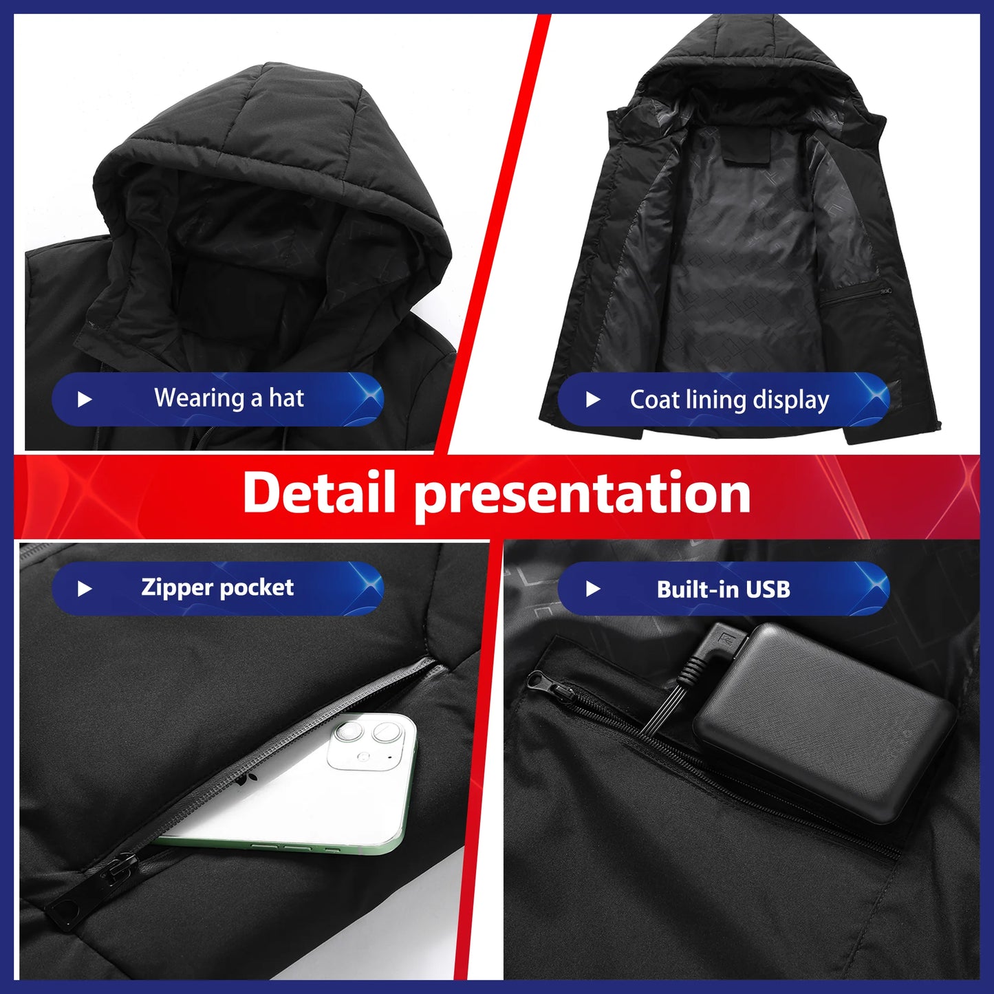 Fujian Heated Jacket With 11 Areas Electric Heating