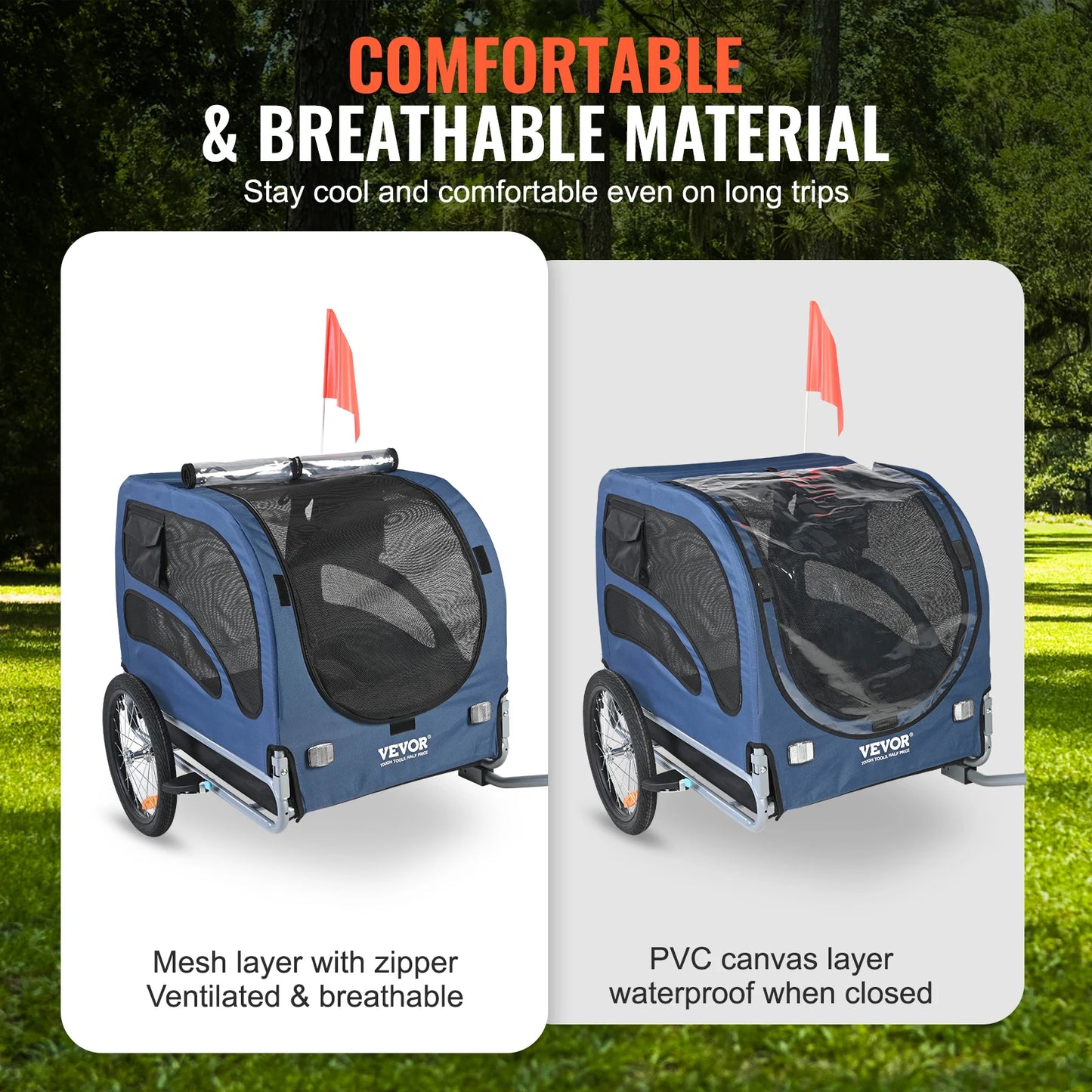 SucceBuy HighPerformance AllTerrain Foldable Pet Bike Trailer Carrier For DogOwners