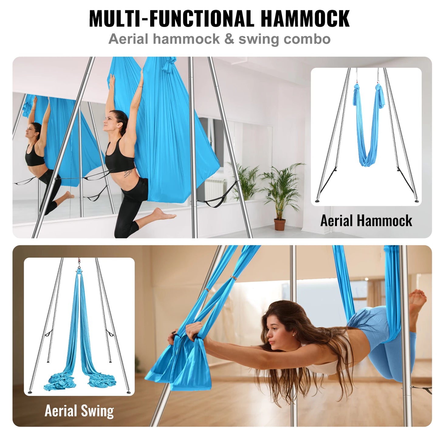SucceBuy Aerial Yoga Frame And Hammock Stand Indoor Outdoor